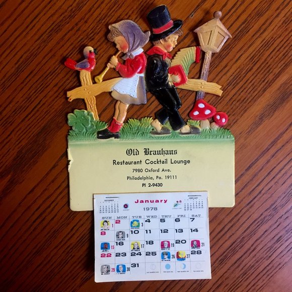 VTG Die Cut 1978 Calendar Pressed Advertisement
